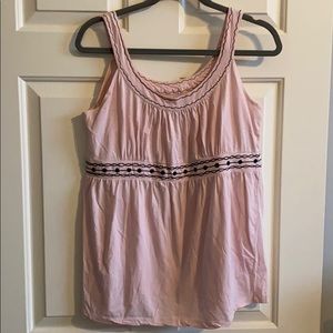 Aventura light pink embroidered tank large